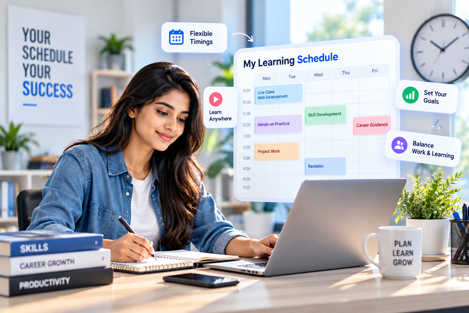 Flexible learning schedules designed around your goals